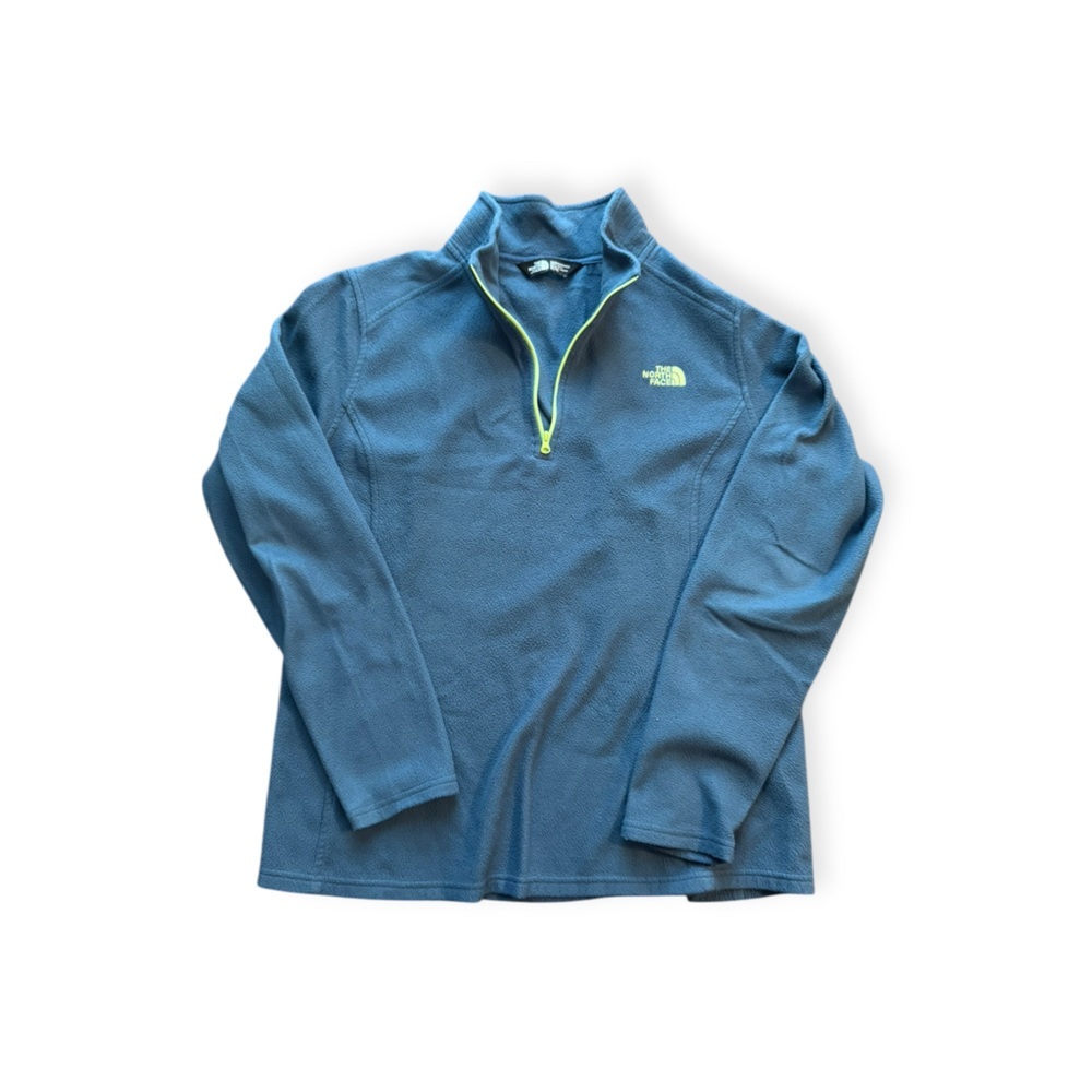 Women’s The North Face Blue/Lime Fleece Quarter Zip Pullover